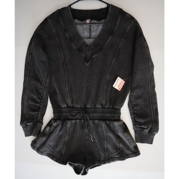 Free People Movement OB2023564 Women's Sz XS Black Intercept Romper - Picture 14 of 16